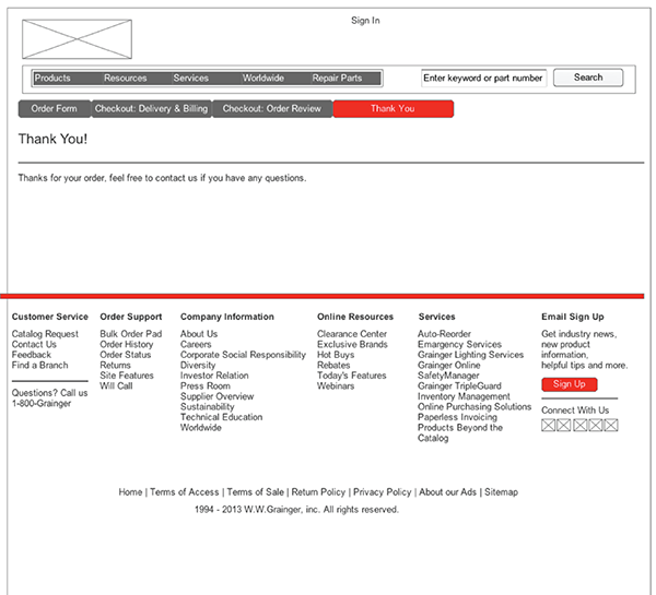 Grainger Checkout Wireframes