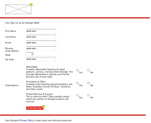 Grainger Checkout Wireframes