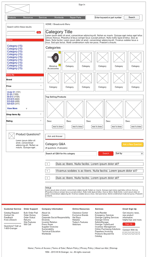 Grainger Checkout Wireframes