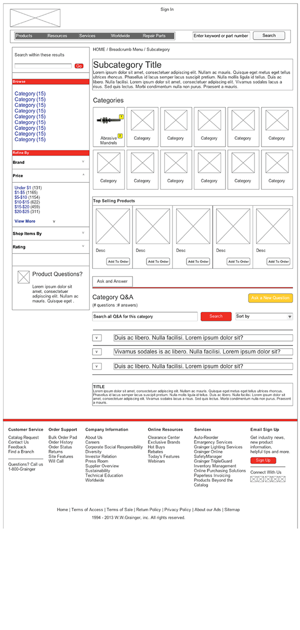 Grainger Checkout Wireframes